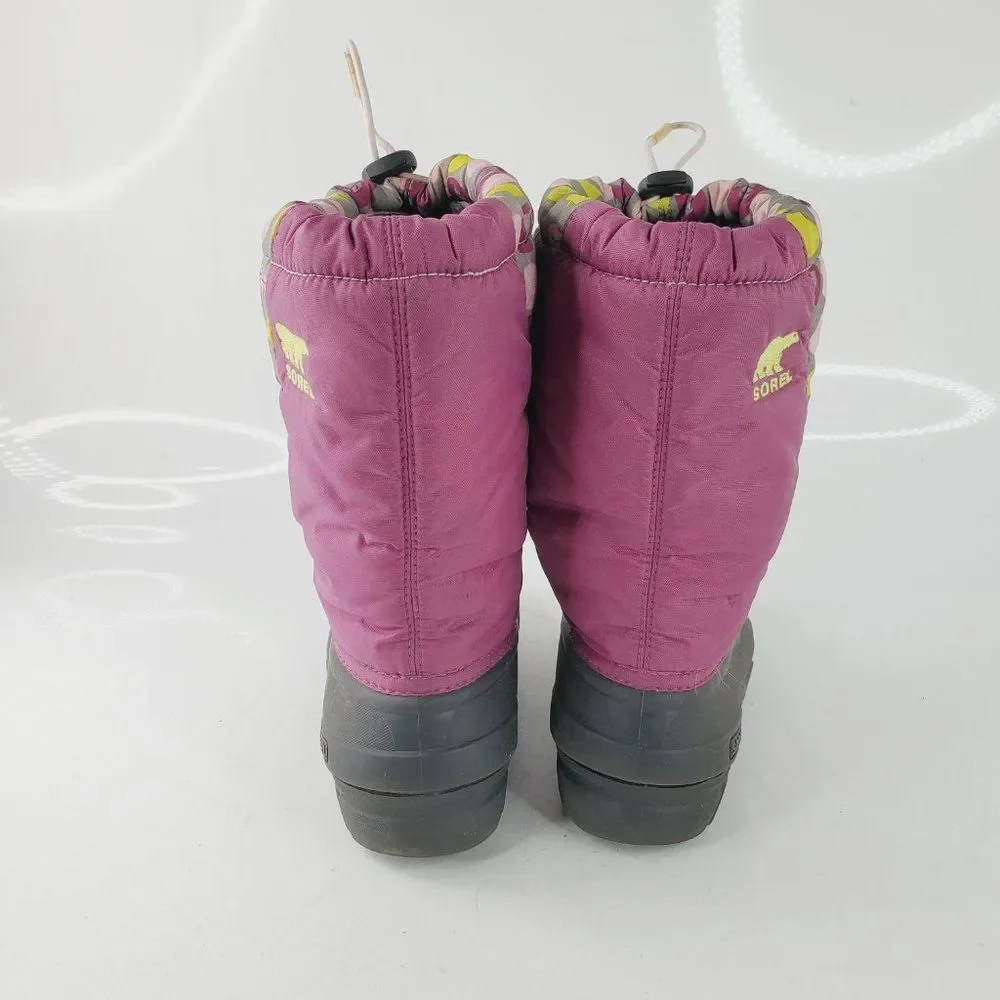 Sorel Girls Purple NY1811-535 Insulated Pull On Mid-Calf Snow Winter Boot Size 5